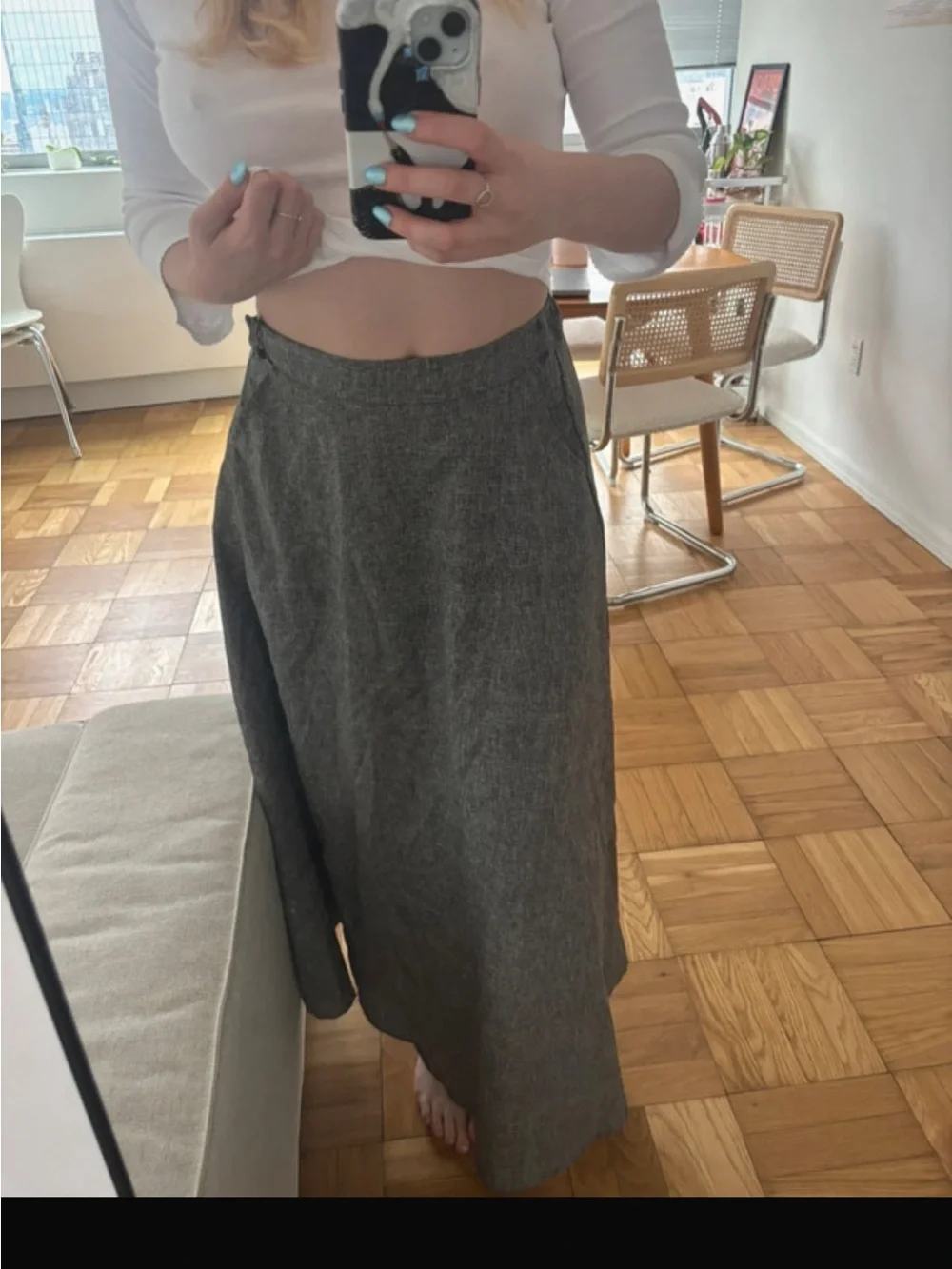 SHEIN gray maxi skirt with pockets - Picture 1 of 4